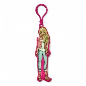 Mattel Barbie Pink Stylized Plastic Keychain Charm